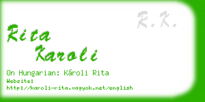 rita karoli business card