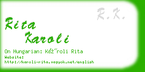 rita karoli business card